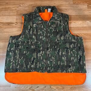 Vintage Sports Afield Rebark Camo Reversible Hunting Vest‎ Men’s Sz XL Preowned